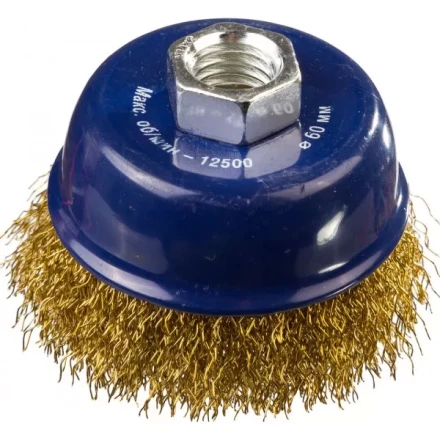 DEXX. Щетка чашечная для УШМ, витая стальная латунированная проволока 0,3мм, 60ммхМ14 35103-060 купить в Надыме