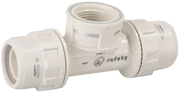 Штуцер с гайкой ЗУБР ШиреФит - внутренняя резьба - штуцер с гайкой 16 мм - 1/2? - 16 мм переходной тройник 51502-16-1/2-16