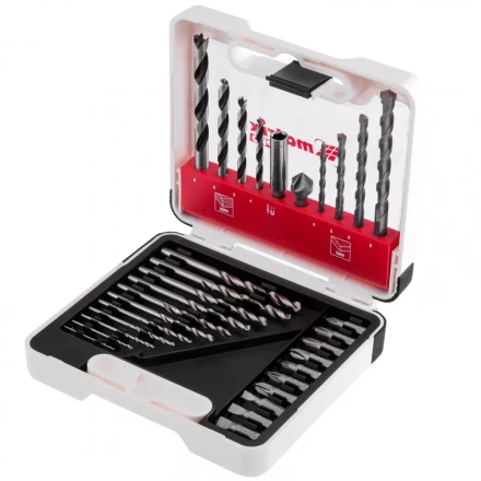 Набор сверл комбинированный сверла по металлу 1-6 мм бетону 4-8 мм дереву 4-8 мм биты 10 шт адаптер зенковка 31 предмет Pro Matrix 725631 купить в Надыме