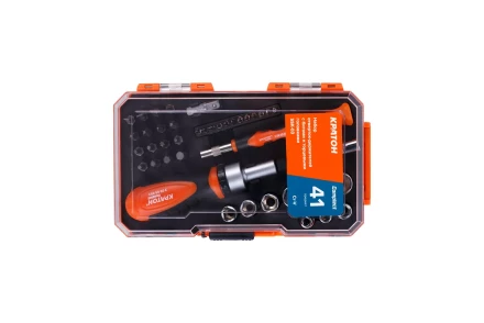 Набор отверток-держателей с битами и торцевыми головками Кратон Complect SSK-03, 41 пр. в кейсе 2 09 05 003 купить в Надыме