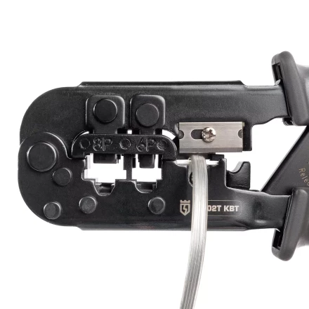 Кримпер многофункциональный КВТ JT-02T с 2 встроенными модулями для обжима RJ-45, RJ-12, RJ-11 (89229) купить в Надыме