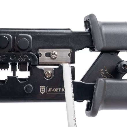 Кримпер многофункциональный КВТ JT-02T с 2 встроенными модулями для обжима RJ-45, RJ-12, RJ-11 (89229) купить в Надыме