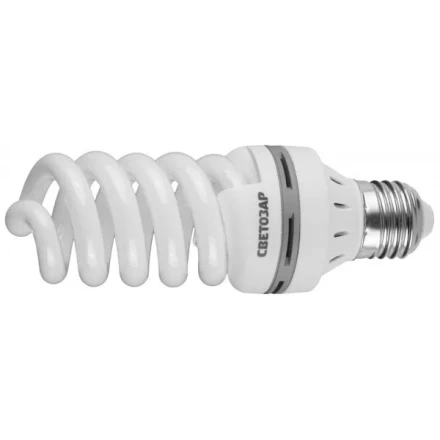 Энергосберегающая лампа СВЕТОЗАР "ЭКОНОМ" спираль,цоколь E27(стандарт),Т3,теплый белый свет(2700 К), 8000час, 20Вт(100) 44352-20_z01 купить в Надыме