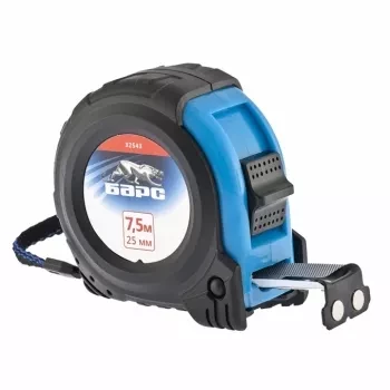 Рулетка 7,5 м х 25 мм БАРС Вектор утолщенное полотно магнитный зацеп обрезиненный корпус 32543 купить в Надыме