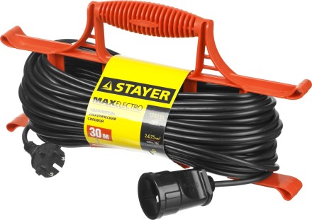 Удлинитель электрический &quot;MAXElectro&quot; на рамке, 30 м, 1 гнездо, STAYER 55018-30 купить в Надыме