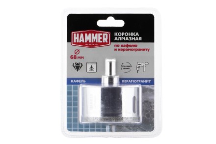 Коронка алмазная HAMMER Ф68мм HEX (DHS 68.0*65/5) купить в Надыме