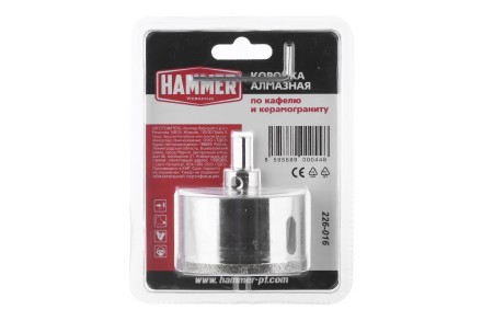 Коронка алмазная HAMMER Ф68мм HEX (DHS 68.0*65/5) купить в Надыме