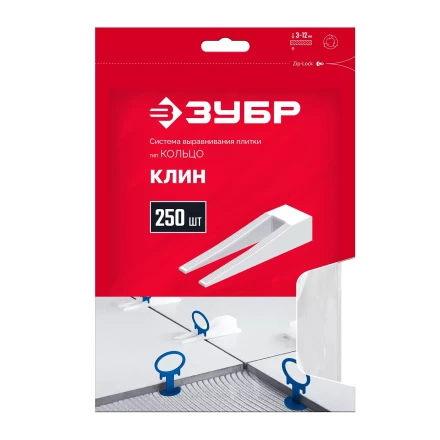 ЗУБР КОЛЬЦО, клин 250 шт, система выравнивания плитки (3387-250) купить в Надыме