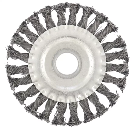 Щетка для УШМ 125 мм посадка 22,2 мм плоская крученая металлическая проволока СИБРТЕХ 746327 купить в Надыме