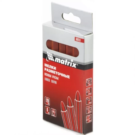 Мелки разметочные восковые красные 120мм коробка 6штук MATRIX 84818 купить в Надыме