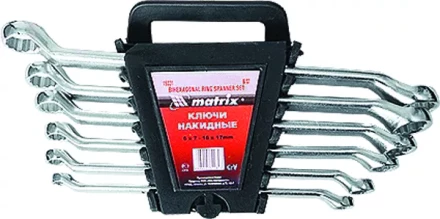 Набор ключей накидных 6–17 мм CR-V 6 шт. полированный хром MATRIX 15331 купить в Надыме
