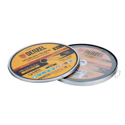 Круг отрезной по металлу, 230 х 2,0 х 22,2 мм, A36TBF, в метал.банке, 5 шт. Denzel 737920 купить в Надыме