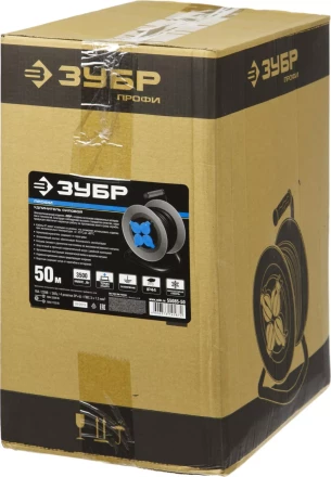 Удлинитель ЗУБР "ПРОФИ" на металл катушке, КГ 3х1,5кв мм, морозостойкий, 4 гнезда, IP44, макс мощность 3500Вт, 50м 55085-50 купить в Надыме