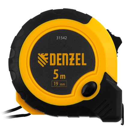 Рулетка Denzel 5м х 19мм, двухкомп. корпус, кнопка-пауза, 31542 купить в Надыме