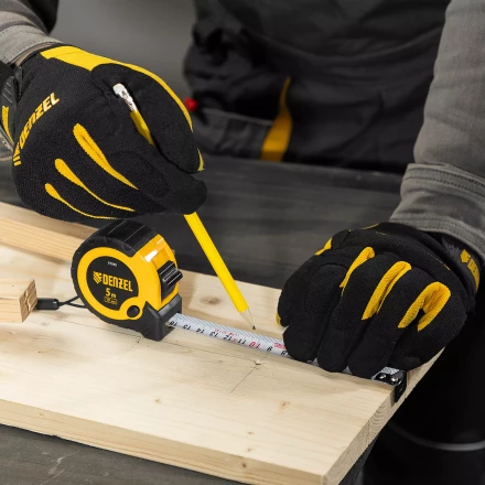 Рулетка Denzel 5м х 19мм, двухкомп. корпус, кнопка-пауза, 31542 купить в Надыме