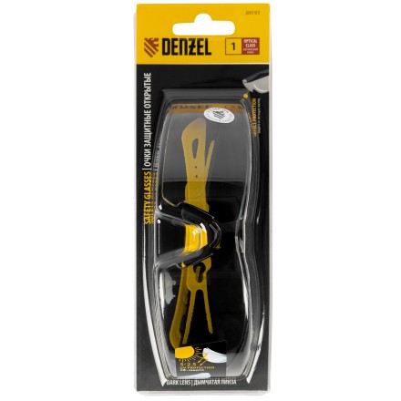 Очки защитные открытые Denzel 89193, поликарбонатные, дымчатая линза, 2х комп.дужки купить в Надыме