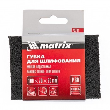 Губка для шлифования 100 х 70 х 25 мм мягкая P100 MATRIX 75703 купить в Надыме