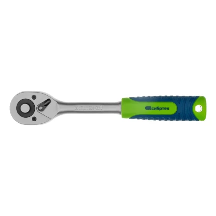 Ключ-трещотка 3/8", 45 зубьев, с быстрым сбросом, матовый хром Сибртех 14022 купить в Надыме