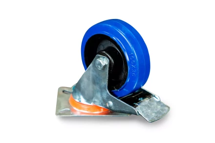 Колесо поворотное из эластичной резины MW70 100 мм с тормозом 1024402 купить в Надыме