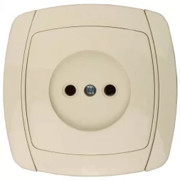 Розетка СВЕТОЗАР "CITY LIGHT" одинарная в сборе, без заземления, цвет бежевый, 16А/~250В SV-54200-B