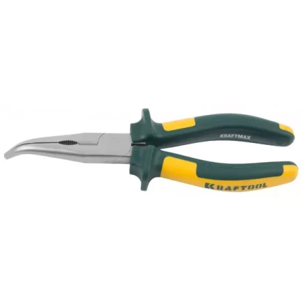 Тонкогубцы KRAFTOOL"KRAFT-MAX",изогнутые,Cr-Mo,маслобензост двухкомп рукоятки,шарнирное соединение с повыш износост,200мм 22011-4-20 купить в Надыме
