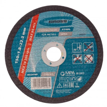 Круг отрезной по металлу 150 х 1,8 х 22.2 мм Gross 74377 купить в Надыме