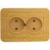 Розетка СВЕТОЗАР "ГАММА" без заземления, двойная, цвет ольха,16А/~250В SV-54102-A купить в Надыме