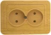 Розетка СВЕТОЗАР "ГАММА" без заземления, двойная, цвет ольха,16А/~250В SV-54102-A купить в Надыме