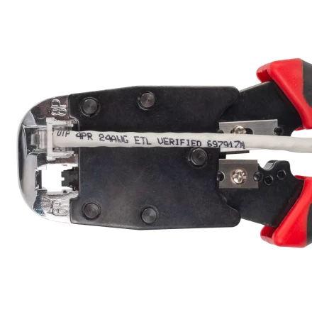 Кримпер многофункциональный КВТ JT-02M с 2 встроенными модулями для обжима RJ-45, RJ-12, RJ-11 (84825) купить в Надыме