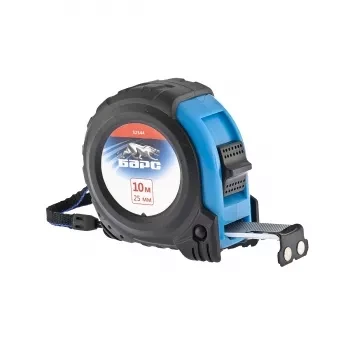 Рулетка Вектор 10 м х 25 мм, утолщенное полотно, магнитный зацеп, обрезиненный корпус  БАРС 32544 купить в Надыме