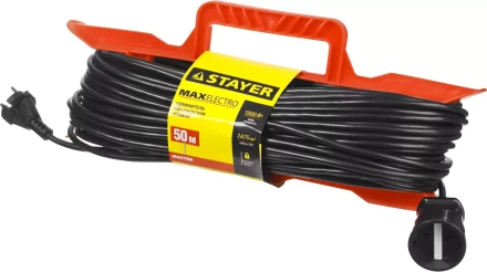 Удлинитель электрический "MAXElectro" на рамке, 50 м, 1 гнездо, STAYER 55018-50 купить в Надыме