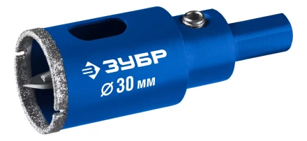 ЗУБР АГК d 30 мм (центр. сверло, трехгр. хвост, Р60), Алмазная коронка, Профессионал (29850-30) купить в Надыме