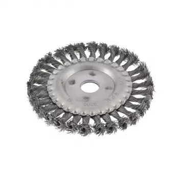 Щетка для УШМ 150 мм посадка 22,2 мм плоская крученая металлическая проволока СИБРТЕХ 746347 купить в Надыме