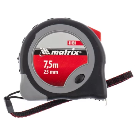 Рулетка автоматическая фиксация двухкомпонентный корпус сертификация СЕ 7,5 м х 25 мм MTX 325579 купить в Надыме