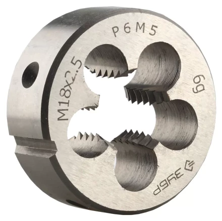 Плашка ЗУБР "ЭКСПЕРТ" круглая машинно-ручная для нарезания метрической резьбы, М18 x 2,5 4-28023-18-2.5 купить в Надыме