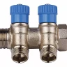 Коллектор GENERAL FITTINGS для холодной воды, вентили, никелированная латунь, вход 3/4" - 4 выхода 1/2" 51046-3/4-1/2-CT4 купить в Надыме