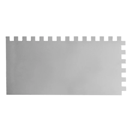 Гладилка из нержавеющей стали, 280 х 130 мм, зеркальная полировка, пластмассовая ручка, зуб 10 х 10 мм Matrix 86783 купить в Надыме