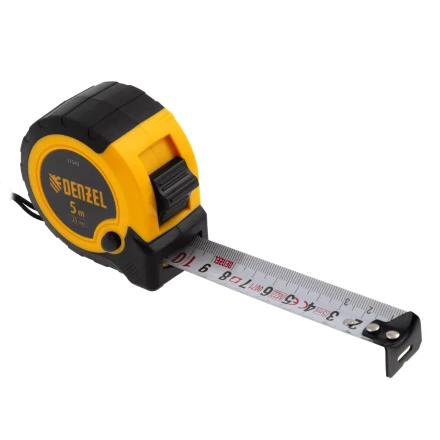 Рулетка Denzel 5м х 25мм, двухкомп. корпус, кнопка-пауза, 31543 купить в Надыме