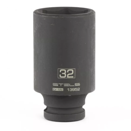 Головка ударная удлиненная шестигранная 32мм 1/2" CrMo  Stels 13952 купить в Надыме