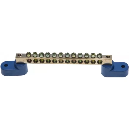 Шина СВЕТОЗАР нулевая на 2-х угловых изоляторах, поворотная,макс. ток 100А, 5,2мм, 12 полюсов 49809-12 купить в Надыме