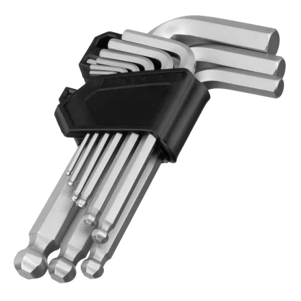 Набор ключей имбусовых, HEX, 2-12 мм, CrV, 9 шт., с шаром Сибртех 123637 купить в Надыме