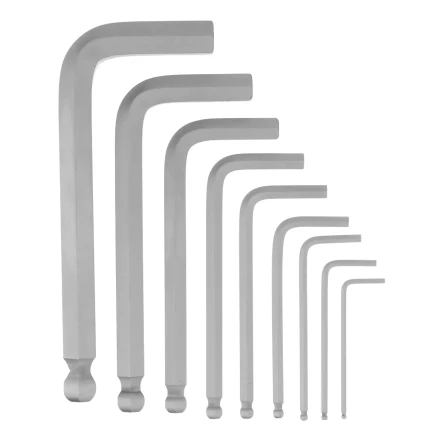 Набор ключей имбусовых, HEX, 2-12 мм, CrV, 9 шт., с шаром Сибртех 123637 купить в Надыме