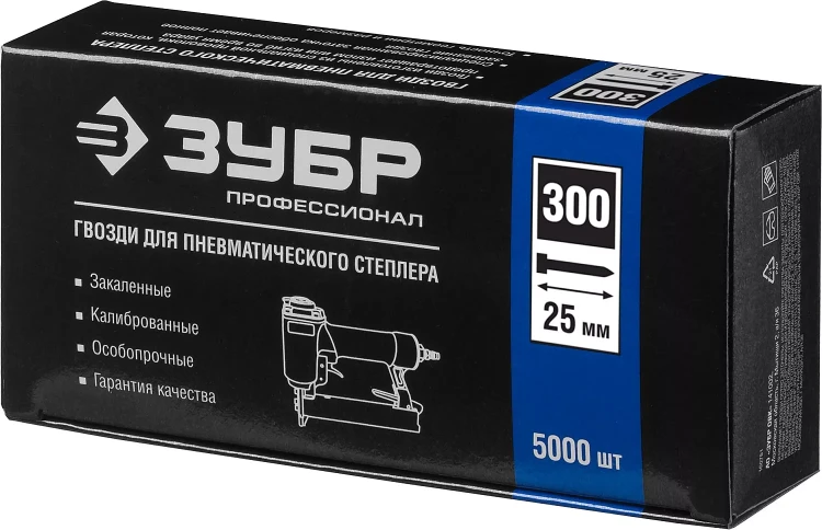 Гвозди тип 300, 25 мм, особотвердые, ЗУБР "ПРОФЕССИОНАЛ" 31830-25, 5000 шт 31830-25 купить в Надыме