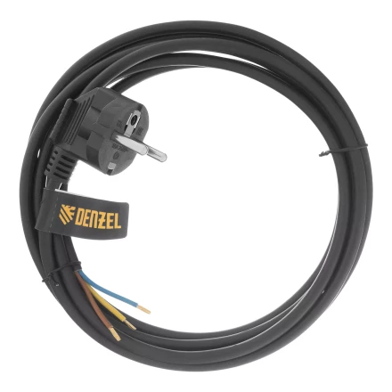 Шнур сетевой Denzel Energy Series, ПВС, 3 м, 3 x 1 мм, с неразборной вилкой, черный, 3 м, 37667 купить в Надыме