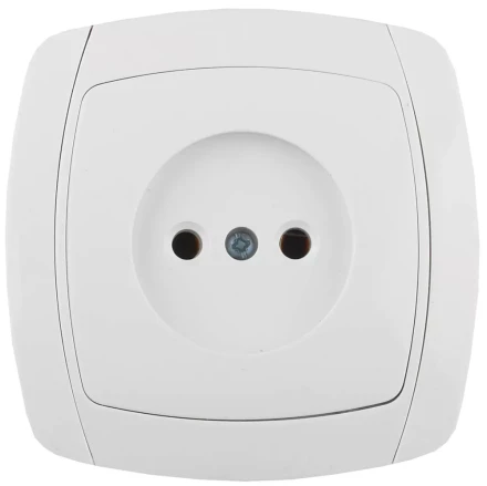 Розетка СВЕТОЗАР "CITY LIGHT" одинарная в сборе, без заземления, цвет белый, 16А/~250В SV-54200-W купить в Надыме
