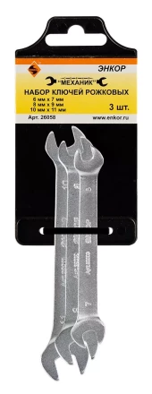 Набор ключей рожковых 3шт Энкор 26058 26058 купить в Надыме