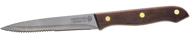 Нож LEGIONER "GERMANICA" для стейка, с деревянной ручкой, лезвие нерж 110мм 47834_z01 купить в Надыме