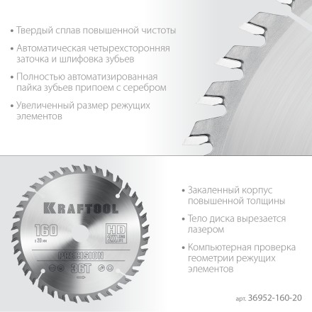 Диск пильный PRECISION, повышенный ресурс 36952-160-20 купить в Надыме