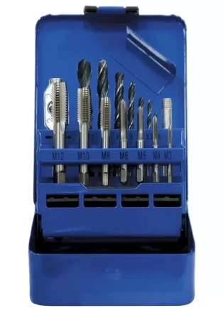 Набор сверл (2,5-10,2) метчиков (М3-М12) 15 предметов СИБРТЕХ 77305 купить в Надыме