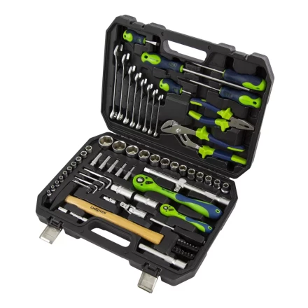 Набор инструментов 76 предметов CrV, 1/2", 1/4" Сибртех 13528 купить в Надыме